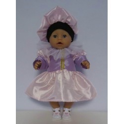 pietjurk lila met licht roze  baby born 43cm