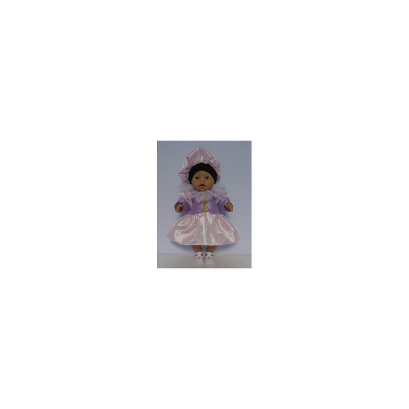 pietjurk lila met licht roze  baby born 43cm