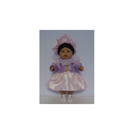 pietjurk lila met licht roze  baby born 43cm