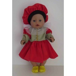 pietjurk goud met rood  baby born 43cm