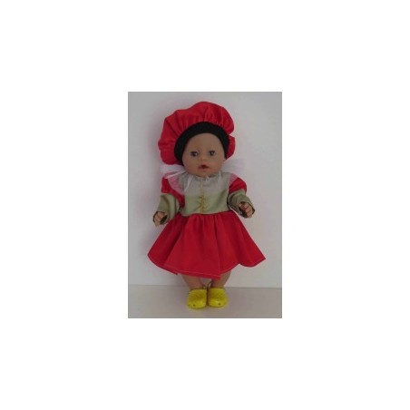 pietjurk goud met rood  baby born 43cm