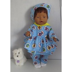 uitgebreide set licht blauw uilen baby born 43cm