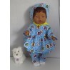 uitgebreide set licht blauw uilen baby born 43cm