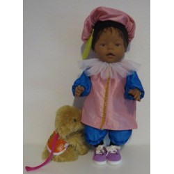pietpak hard roze met blauw baby born 43cm