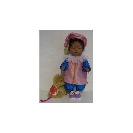 pietpak hard roze met blauw baby born 43cm
