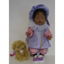 pietpak lila met roze baby born 43cm