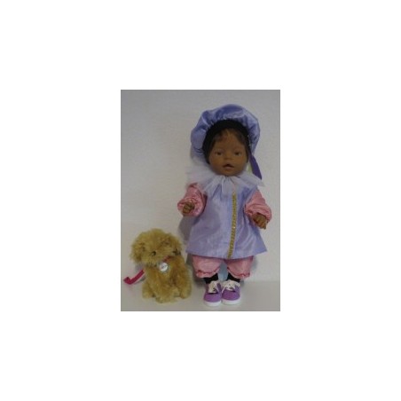 pietpak lila met roze baby born 43cm