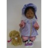 pietpak lila met roze baby born 43cm