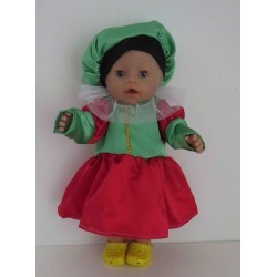 pietjurk groen met rood  baby born 43cm