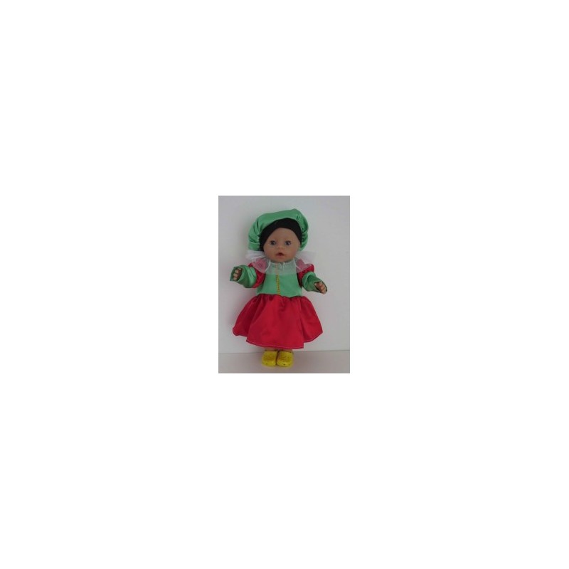 pietjurk groen met rood  baby born 43cm