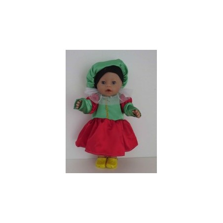 pietjurk groen met rood  baby born 43cm