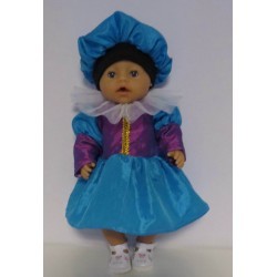 pietjurk paars met blauw  baby born 43cm