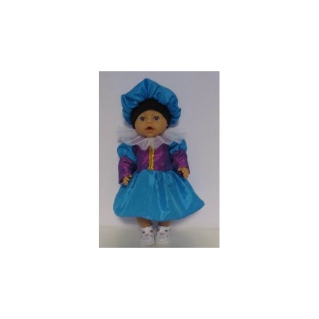 pietjurk paars met blauw  baby born 43cm