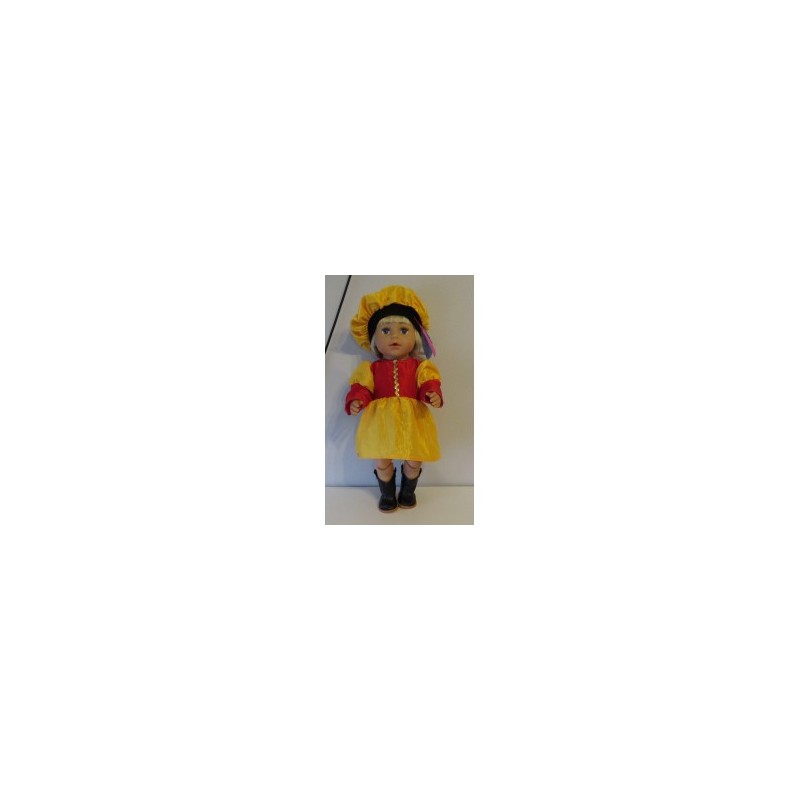pietjurk geel met rood baby born 43cm
