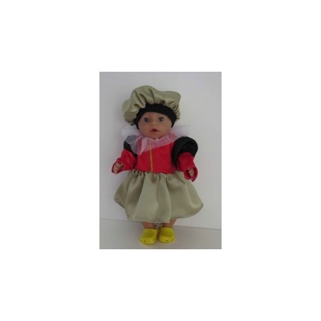 pietjurk rood,goud met zwart  baby born 43cm