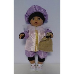 pietpak licht roze met lila baby born 43cm
