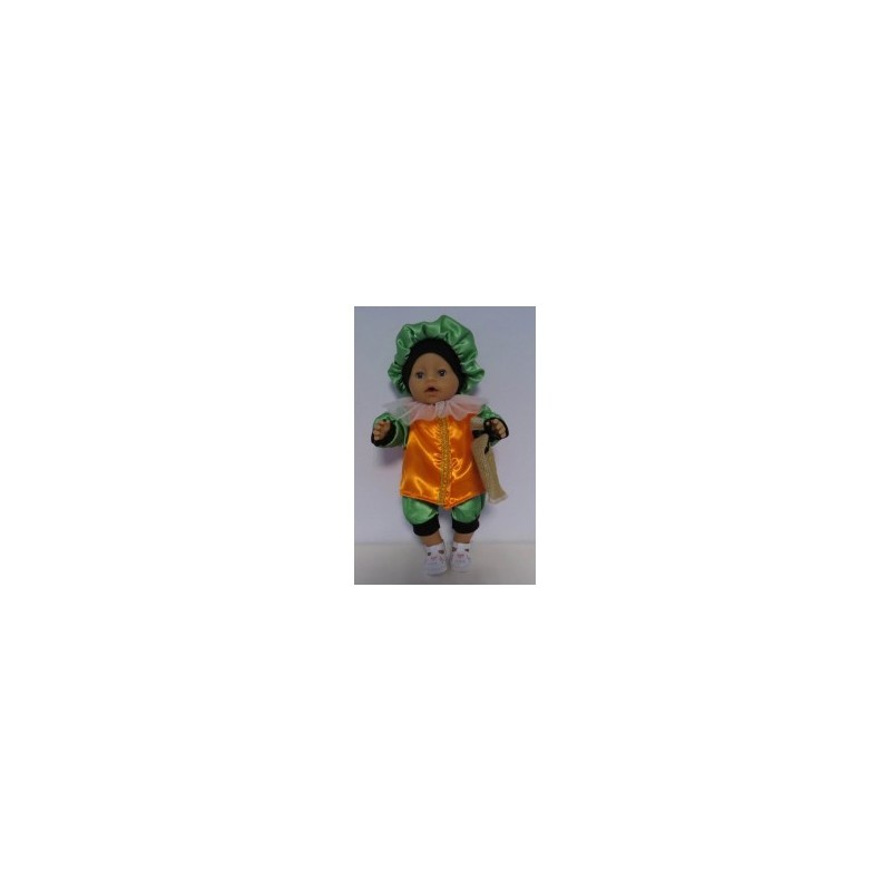 pietpak oranje met groen baby born 43cm