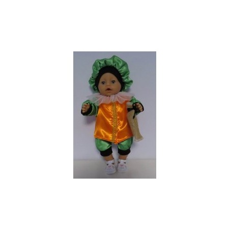 pietpak oranje met groen baby born 43cm