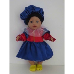 pietjurk rood met blauw  baby born 43cm