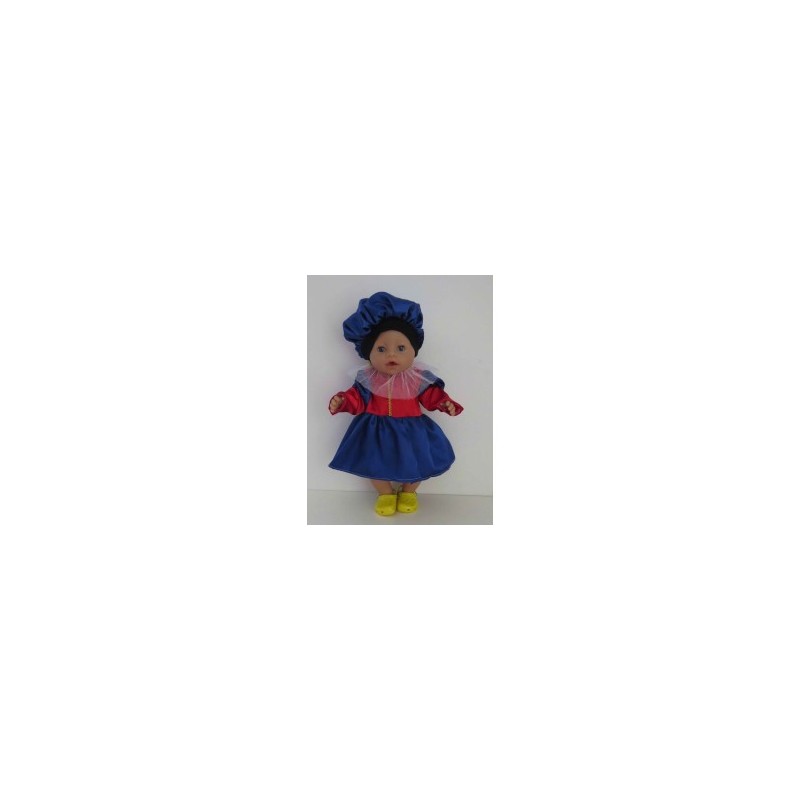 pietjurk rood met blauw  baby born 43cm