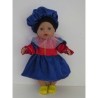 pietjurk rood met blauw  baby born 43cm