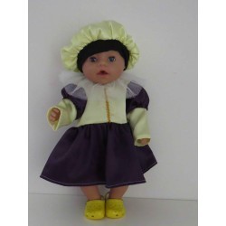 pietjurk geel met paars  baby born 43cm