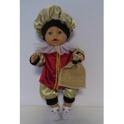 pietpak rood met goud baby born 43cm