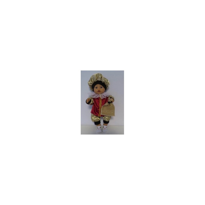 pietpak rood met goud baby born 43cm