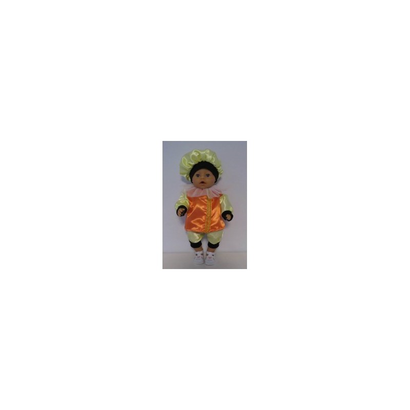 pietpak oranje met geel baby born 43cm
