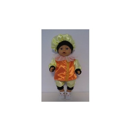 pietpak oranje met geel baby born 43cm