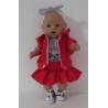 plooirok setje rood bulldogs baby born 43cm