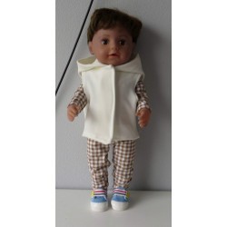 wintersetje bruin geruit baby born 43cm