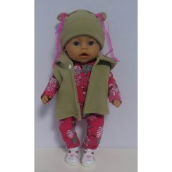 wintersetje roze tropical baby born 43cm