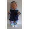 wintersetje blauw vogels baby born 43cm