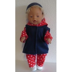 wintersetje rood sterren baby born 43cm