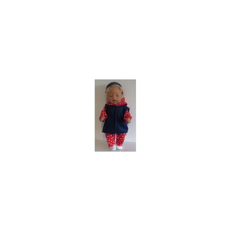 wintersetje rood sterren baby born 43cm