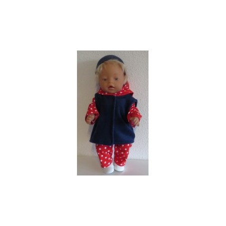 wintersetje rood sterren baby born 43cm