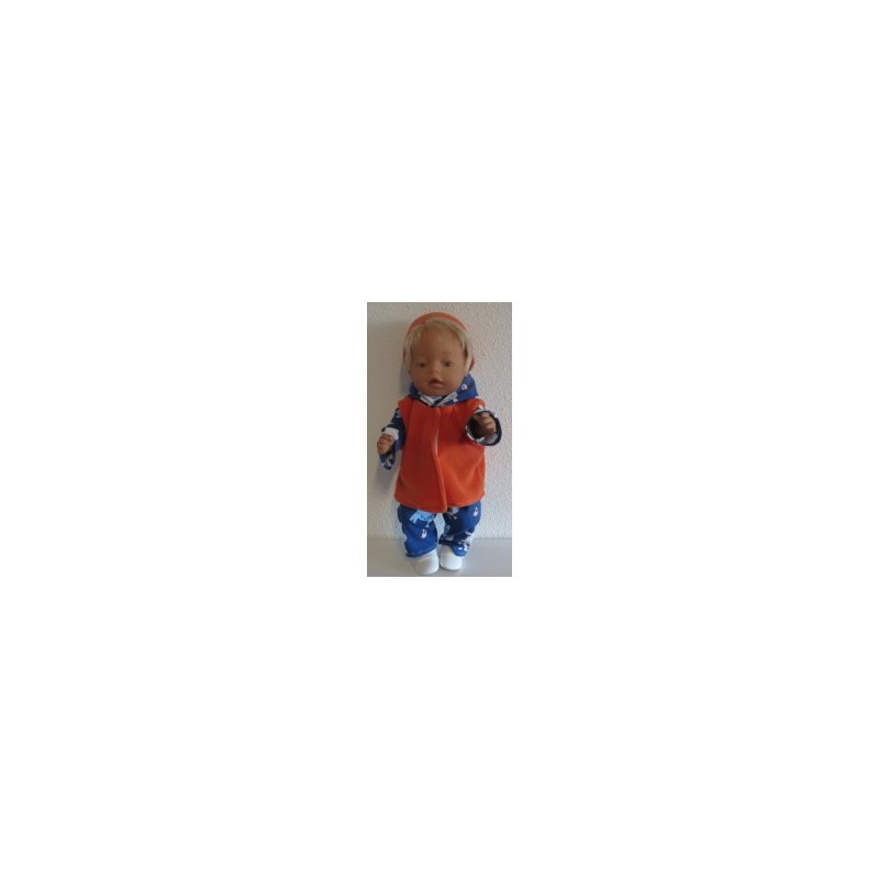 wintersetje blauw koeien baby born 43cm