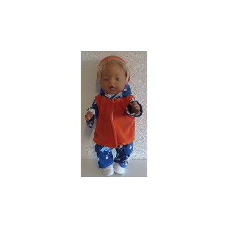 wintersetje blauw koeien baby born 43cm