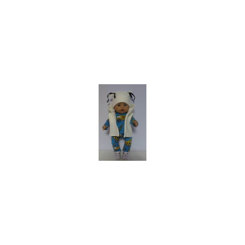 wintersetje blauw bouwwagens baby born 43cm