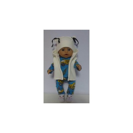 wintersetje blauw bouwwagens baby born 43cm
