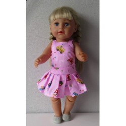 plooirok setje roze auto's baby born 43cm
