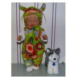 wintersetje licht groen vlinders en bloemen baby born 43cm
