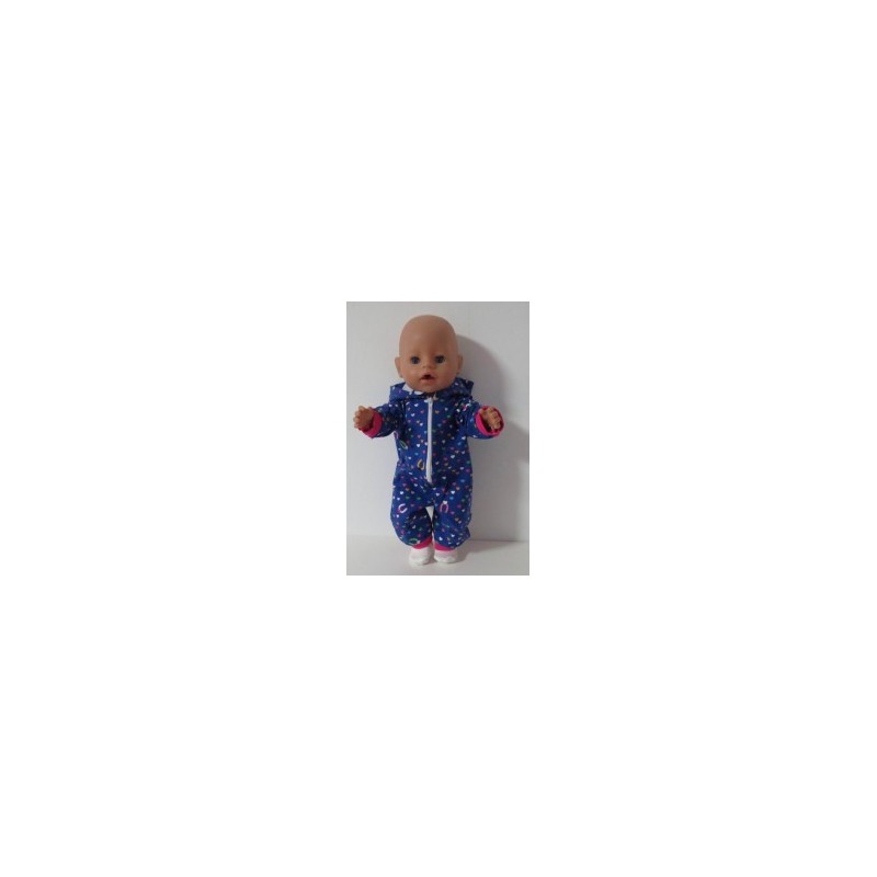 huispak blauw hartjes baby born 43cm