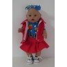 plooirok setje rood berenboot baby born 43cm