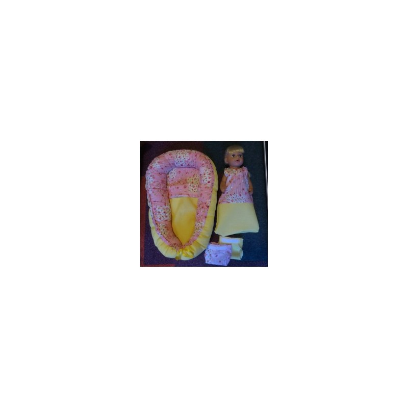 poppennest setje roze met geel baby born 43cm poppennest setje roze met geel baby born 43cm