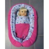 poppennestje blauw konijnen met hard roze