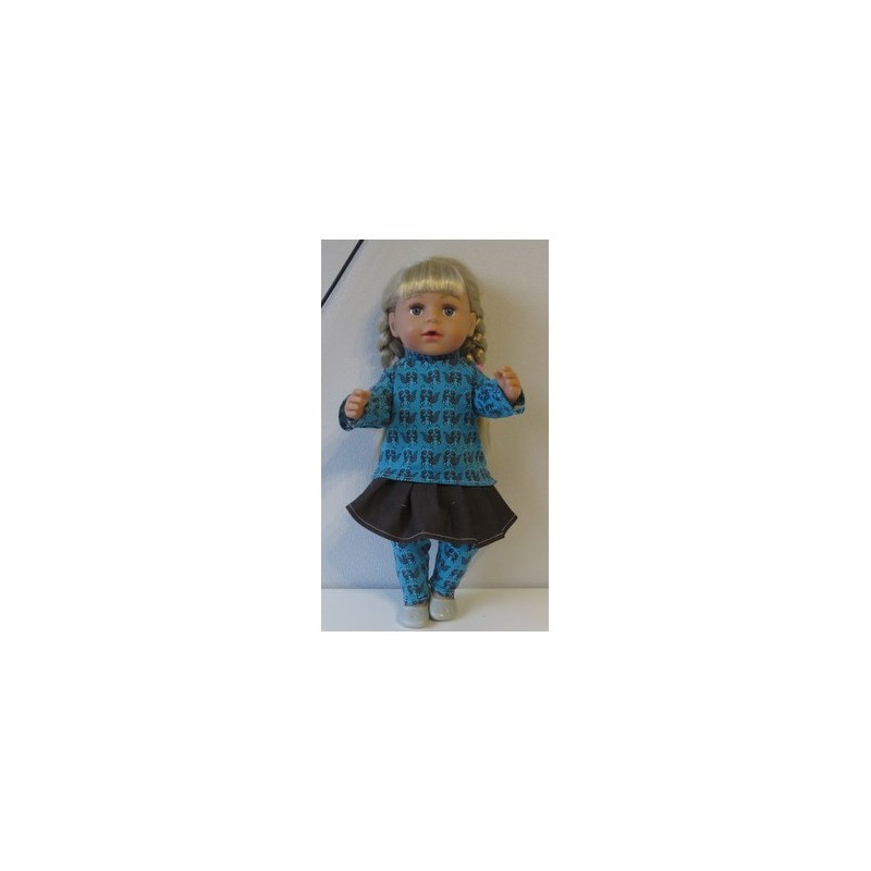 plooirok wasberen  baby born 43cm