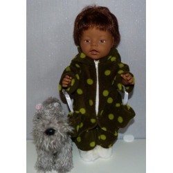 winterpak groen met polka dots groen baby born 43cm