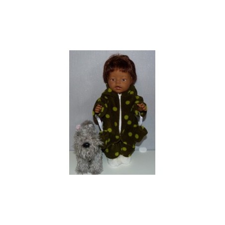winterpak groen met polka dots groen baby born 43cm